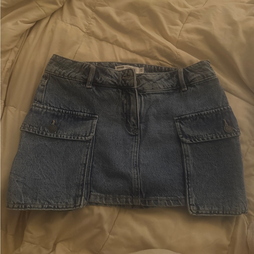 GARAGE Denim Mini Skirt with Pockets